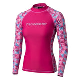Women's Long Sleeve UPF50 Surf Swimming Compression Shirt Sublimation Printed Spandex BJJ Top Quick Dry Rash Guard